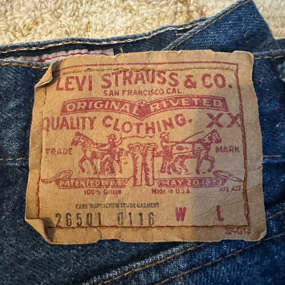 Levi's 501 Jeans Vintage Dark Wash 80s Button Fly Size 26 x 30 - Picture 7 of 10